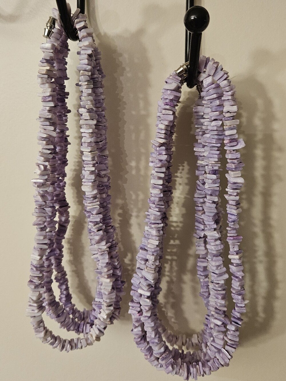 VTG Bundle Lavendar Chip Puka Shell Necklaces Lot of 9